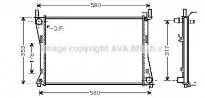 AVA QUALITY COOLING fd2325 -  Радиатор, охлаждение двигателя